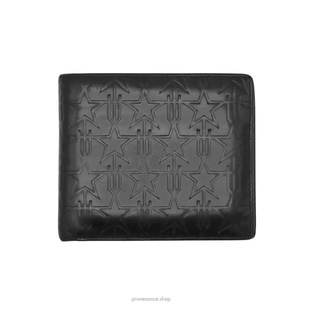 🔴 Givenchy Stars Embossed Wallet - Black Leather